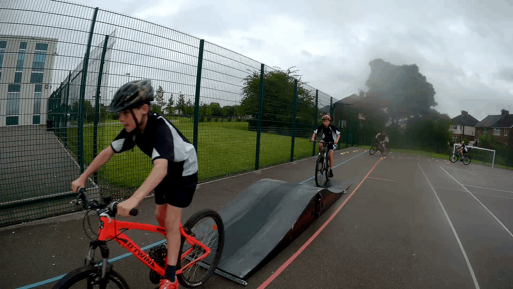 Pump track hire session in school
